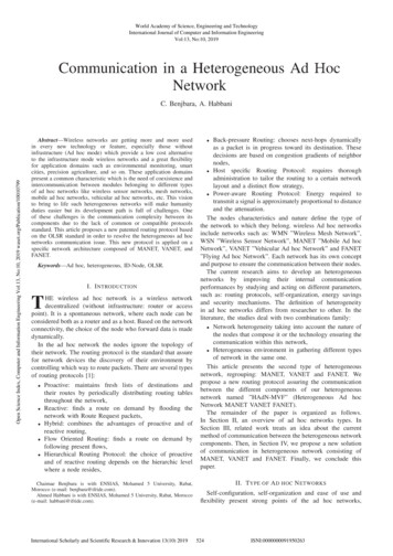 Communication In A Heterogeneous Ad H Network - Zenodo