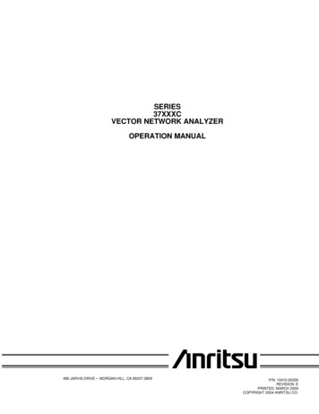 Series 37xxxc Vector Network Analyzer Operation Manual