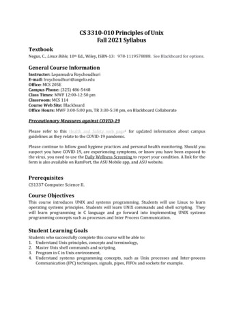 CS 3310 010 Principles Of Unix Fall 2021 Syllabus - Angelo State University