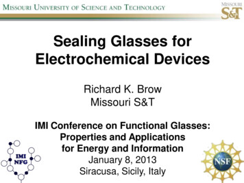 Sealing Glasses For Electrochemical Devices - Lehigh University