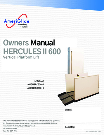 Owners Manual HERCULES II 600 - Ameriglide-raleigh-nc 