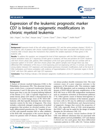 RESEARCH Open Access Expression Of The Leukemic Prognostic Marker CD7 .