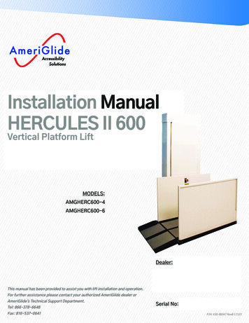 Installation Manual HERCULES II 600 - Ameriglide-raleigh-nc 