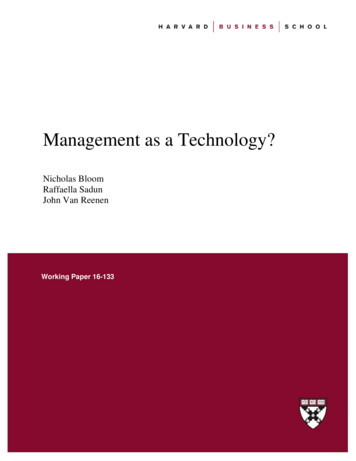 Management As A Technology? - Harvard Business School
