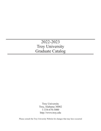 Front - 2022-2023 Graduate Catalog - Troy University