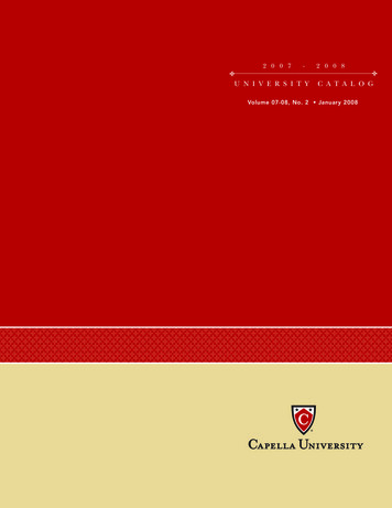 2007 - 2008 - Catalog.capella.edu