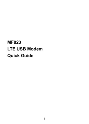 MF823 LTE USB Modem Quick Guide - .ztedevices 