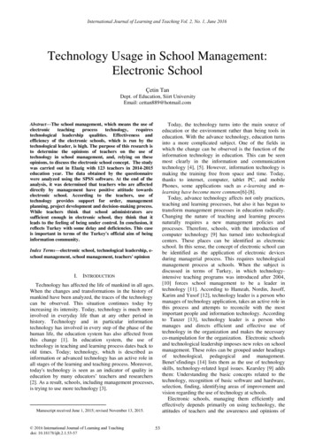 Technology Usage In School Management: Electronic School - IJLT