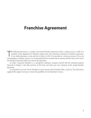 Franchise Agreement - Entrepreneur