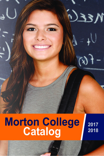 MORTON COLLEGE Morton College Catalog
