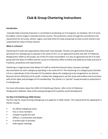Club & Group Chartering Instructions - Arapahoe County Extension