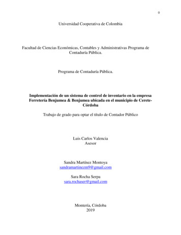 Implementación De Un Sistema De Control De Inventario En La . - UCC