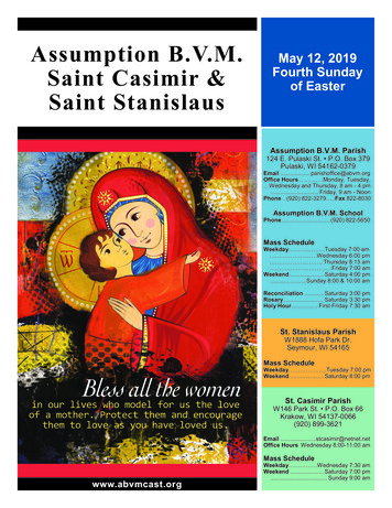 Assumption B.V.M. May 12, 2019 Saint Casimir & Fourth Sunday Saint .