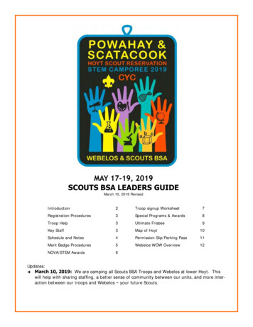 MAY 17-19, 2019 SCOUTS BSA LEADERS GUIDE - Connecticut Yankee Council, BSA
