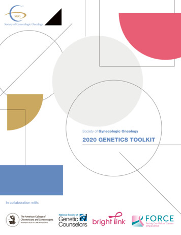 Society Of Gynecologic Oncology 2020 GENETICS TOOLKIT