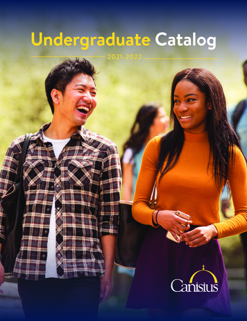 2021-2022 Undergraduate Catalog - Canisius.edu