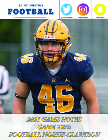 2021 Game Notes Game Ten: I Football North-clarkson 1