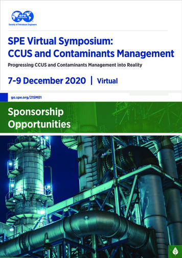 SPE Virtual Symposium: CCUS And Contaminants Management