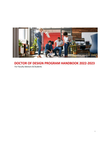 Doctor Of Design Program Handbook 2022-2023