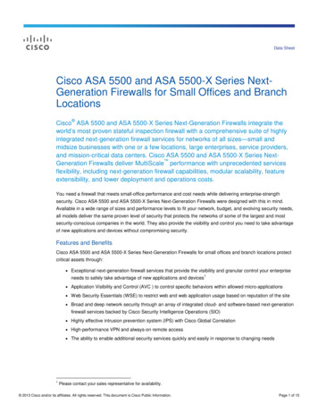 Cisco ASA 5500 And ASA 5500-X Series Next- Generation Firewalls For .