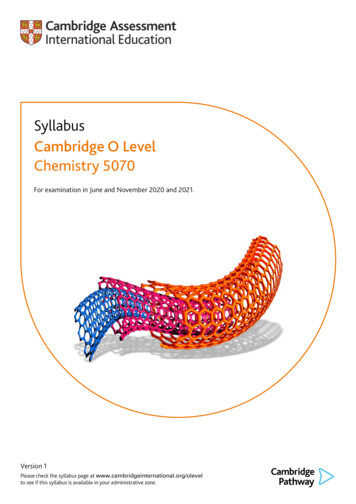 Syllabus Cambridge O Level Chemistry 5070