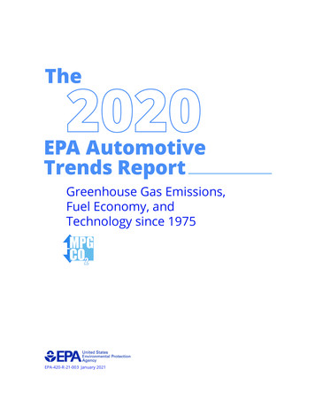The 2020 EPA Automotive Trends Report: Greenhouse Gas Emissions, Fuel .