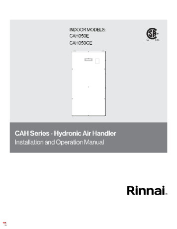 2 Canadian Air Handler Installation And Operation Manual