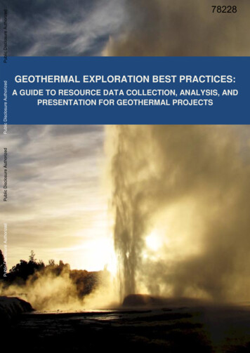 GEOTHERMAL EXPLORATION BEST PRACTICES - World Bank