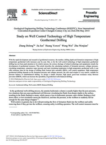 Study On Well Control Technology Of High Temperature Geothermal Drilling