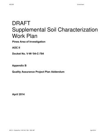 Aecom Supplemental Soil Characterization Work Plan - Us Epa