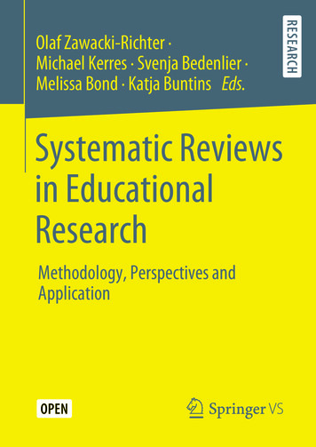 Systematic Reviews In Educational Research - Springer