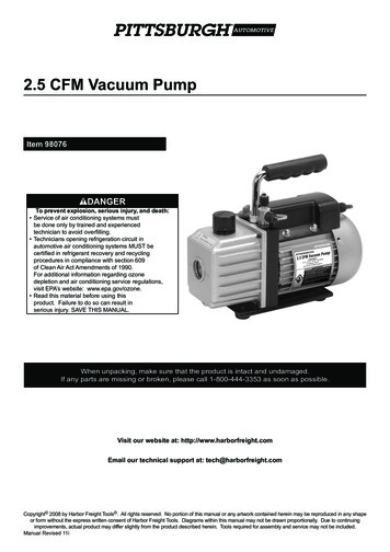 2.5 CFM Vacuum Pump - Harbor Freight