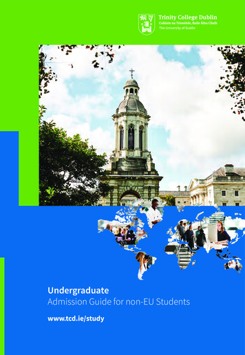 Undergraduate Admission Guide For Non-EU Students - Trinity College Dublin