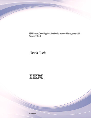 SmartCloud Application Performance Management UI User's Guide - Ibm 