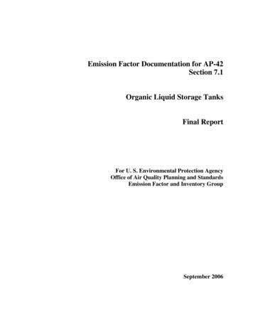 Emission Factor Documentation For AP-42 Organic Liquid Storage Tanks .
