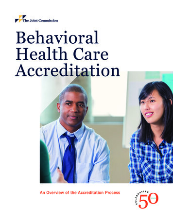 Behavioral Health Care Accreditation - Joint Commission