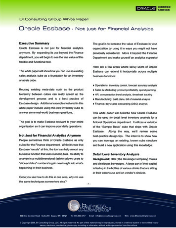 Oracle Essbase - Not Just For Financial Analytics