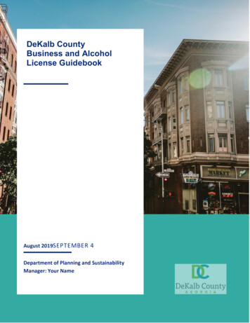 DeKalb County Business And Alcohol License Guidebook