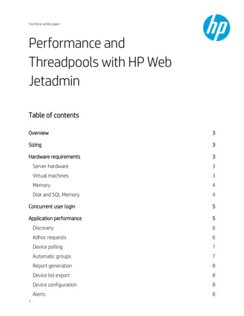 Performance And Threadpools With HP Web Jetadmin - ENWW