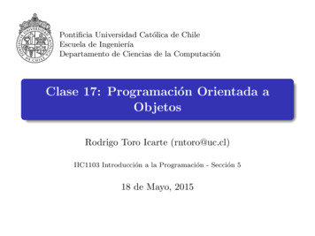 Clase 17: Programaci On Orientada A Objetos - Department Of Computer .