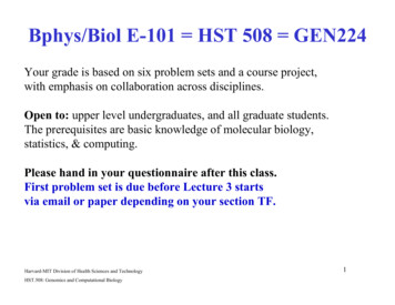 Bphys/Biol E-101 HST 508 GEN224