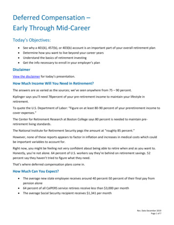 Deferred Compensation Early Through Mid-Career - CalPERS