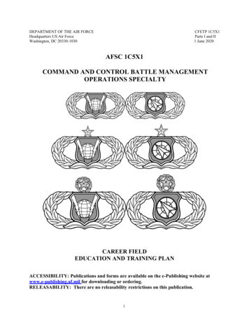 Afsc 1c5x1 Command And Control Battle Management Operations Specialty