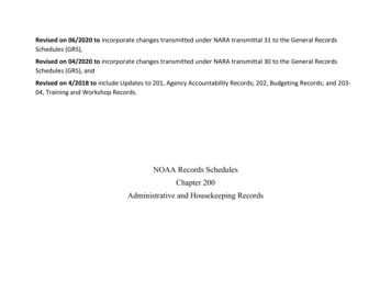 NOAA Records Schedules Chapter 200 Administrative And Housekeeping Records
