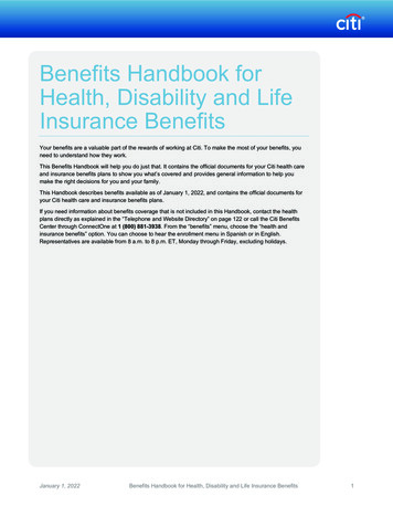 Benefits Handbook For Health, Disability And Life Insurance Benefits