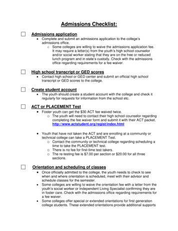 College Admissions Checklist - Kentucky