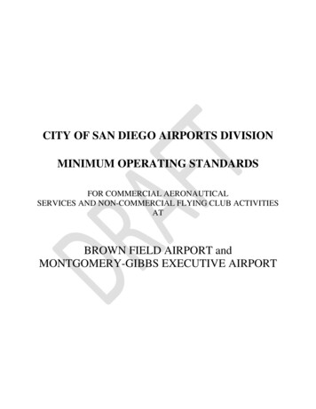 City Of San Diego Airports Division Minimum Operating Standards