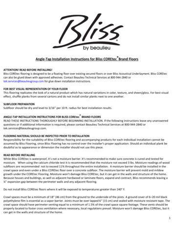 Angle-Tap Installation Instructions For Bliss COREtec Brand Floors