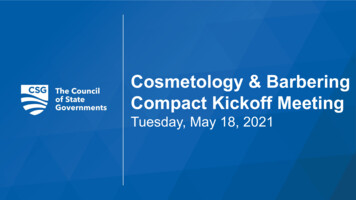 Cosmetology & Barbering Compact Kickoff Meeting - Council Of State .