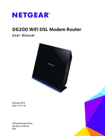 D6200 WiFi DSL Modem Router User Manual - Netgear